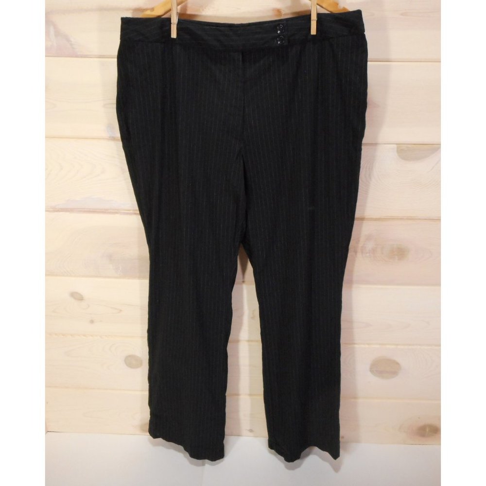Venezia Women's Size 18 Career Dress Pants Black Striped